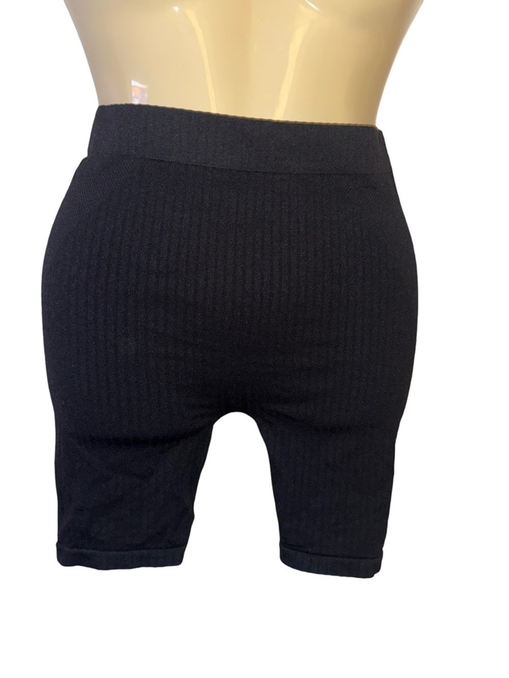 Forever 21 Black Ribbed High-Waist Bike Shorts